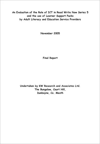 Read Write Now 5 an evaluation of the role of ICT 2005