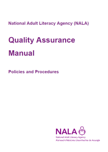 Quality Assurance Manual Policies and Procedures