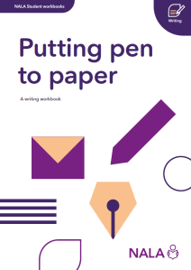 Putting pen to paper. A writing workbook