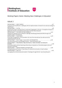 Screenshot of the cover of NTU Working Paper issue 2