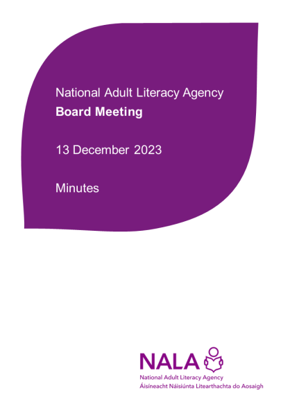 Minutes of the NALA Board Meeting on 13 December 2023.