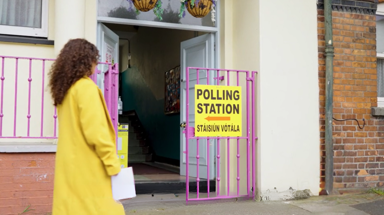 General Election in Ireland. Polling station where to vote