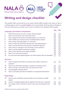 Writing and design checklist cover